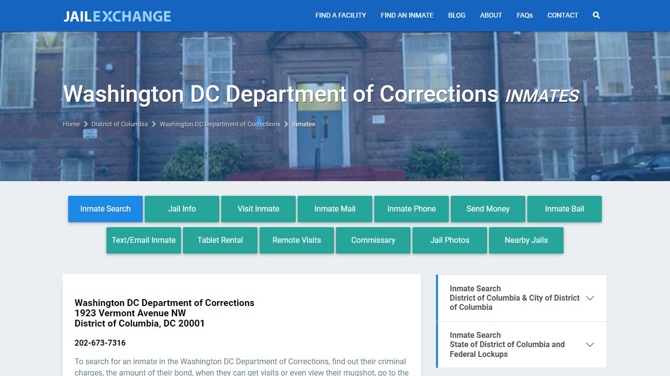 District of Columbia Inmate Search | Arrests & Mugshots | DC